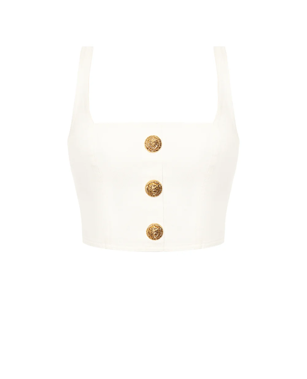 Укорочений топ Balmain на ґудзиках Balmain GF1AD214DG14, білий колір • Купити в інтернет-магазині Kameron