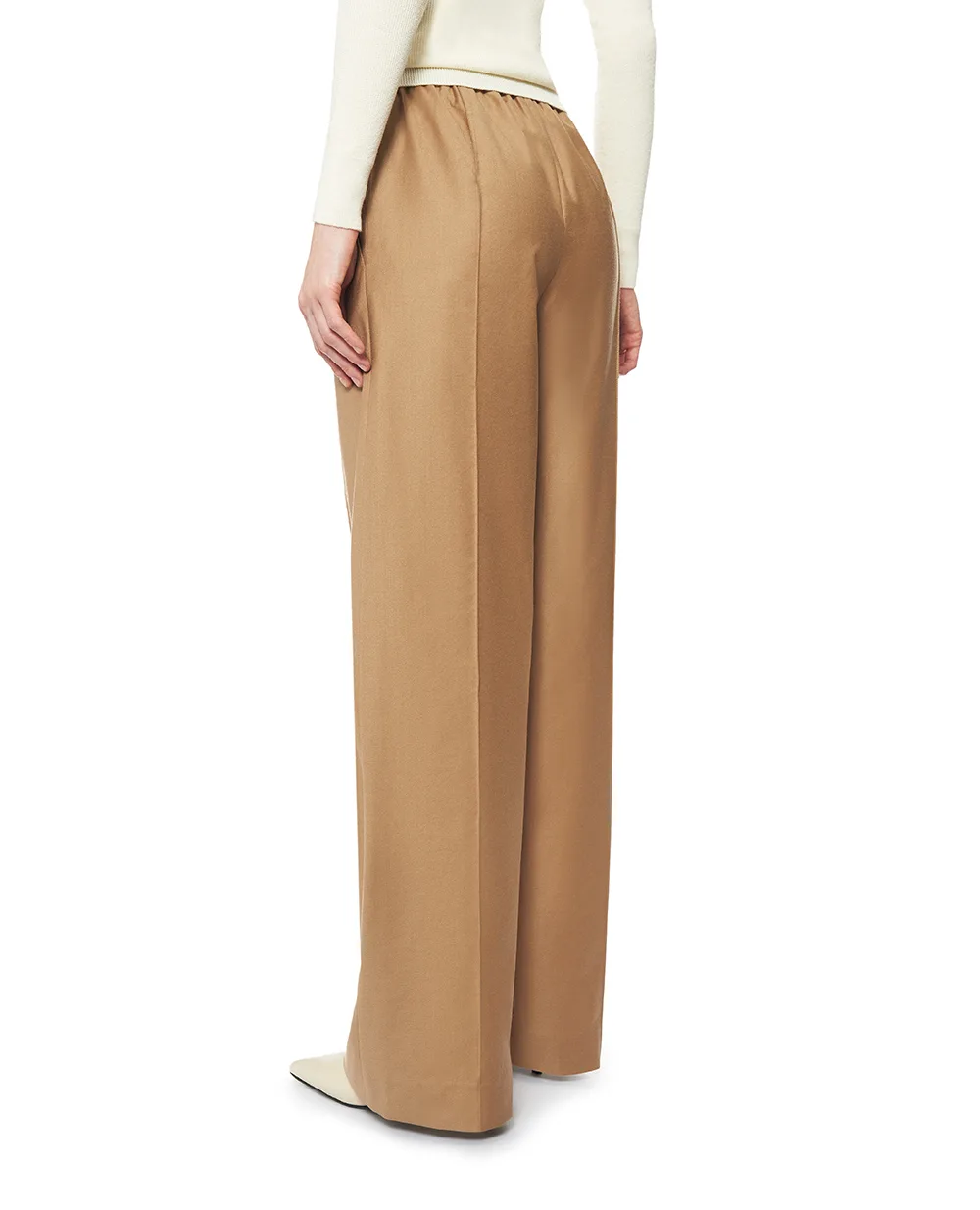 Штани з вовни Yves Salomon 26WYP040XXWO2W, бежевий колір • Купити в інтернет-магазині Kameron