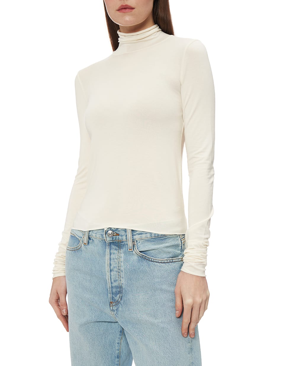 Топ із високим коміром Eterne CB373-13, айворі колір • Купити в інтернет-магазині Kameron