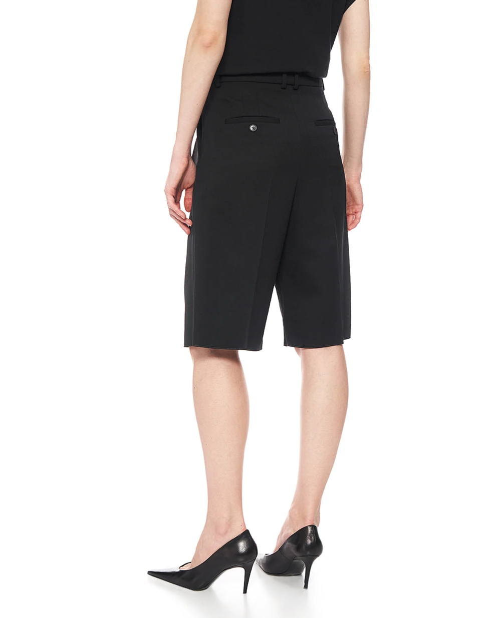 Вовняні шорти-бермуди Saint Laurent 832489-Y7E63, чорний колір • Купити в інтернет-магазині Kameron