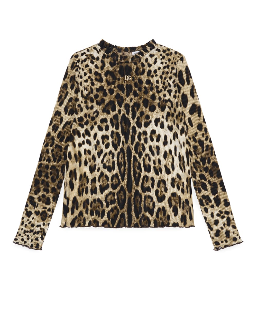 Детский гольф с леопардовым принтом Dolce&Gabbana Kids L5JTQC-HS7Q6-B, коричневый цвет • Купить в интернет-магазине Kameron