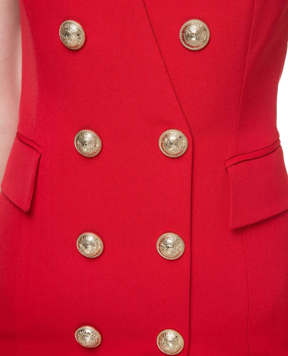 Шерстяное платье Balmain SF16144W034-S, красный цвет • Купить в интернет-магазине Kameron