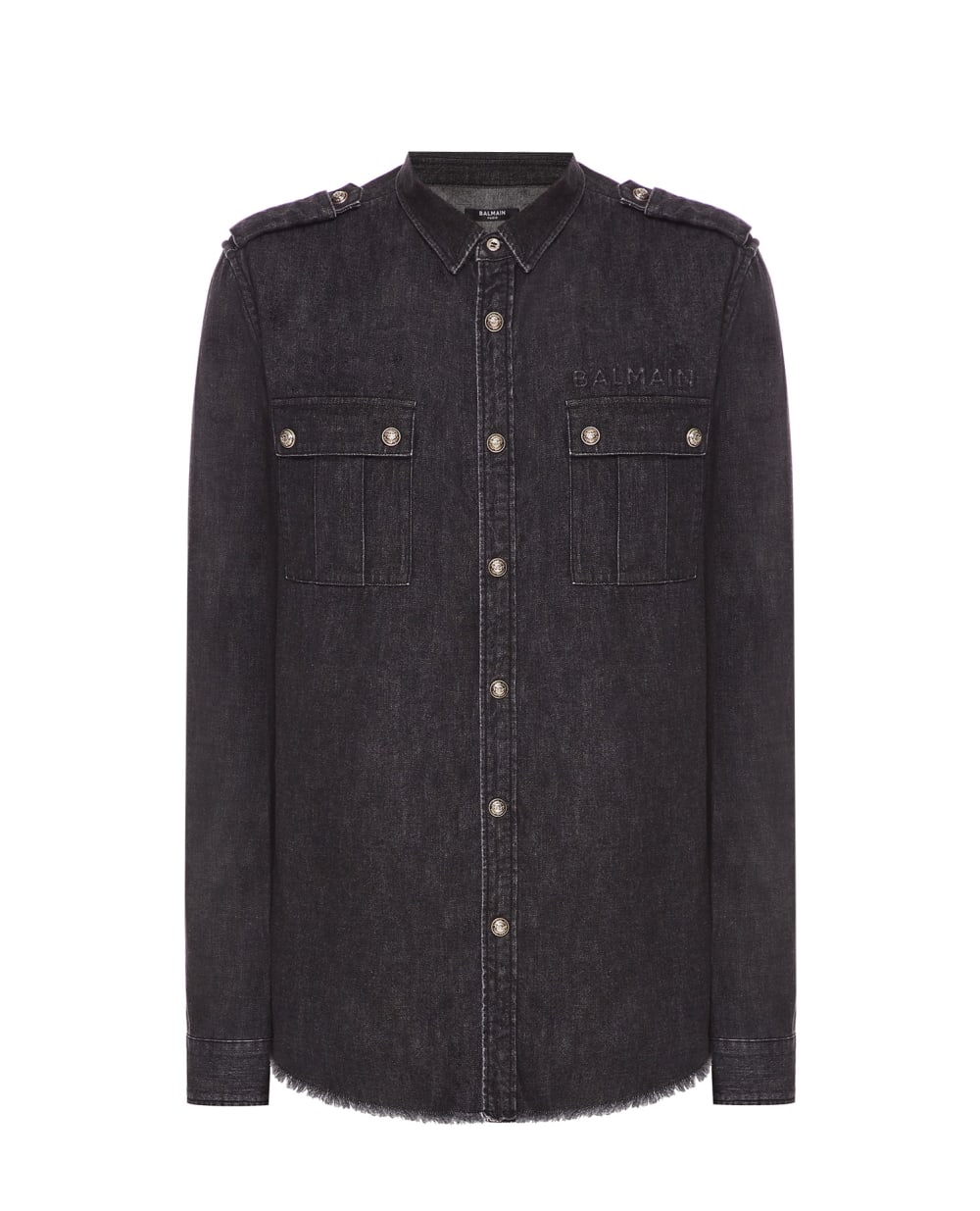 Джинсовая рубашка Balmain WH1HC030146D, черный цвет • Купить в интернет-магазине Kameron