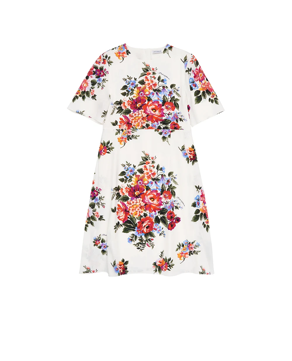 Детское платье с цветочным принтом Dolce&Gabbana Kids L53DF0-FSA8P-B, белый цвет • Купить в интернет-магазине Kameron