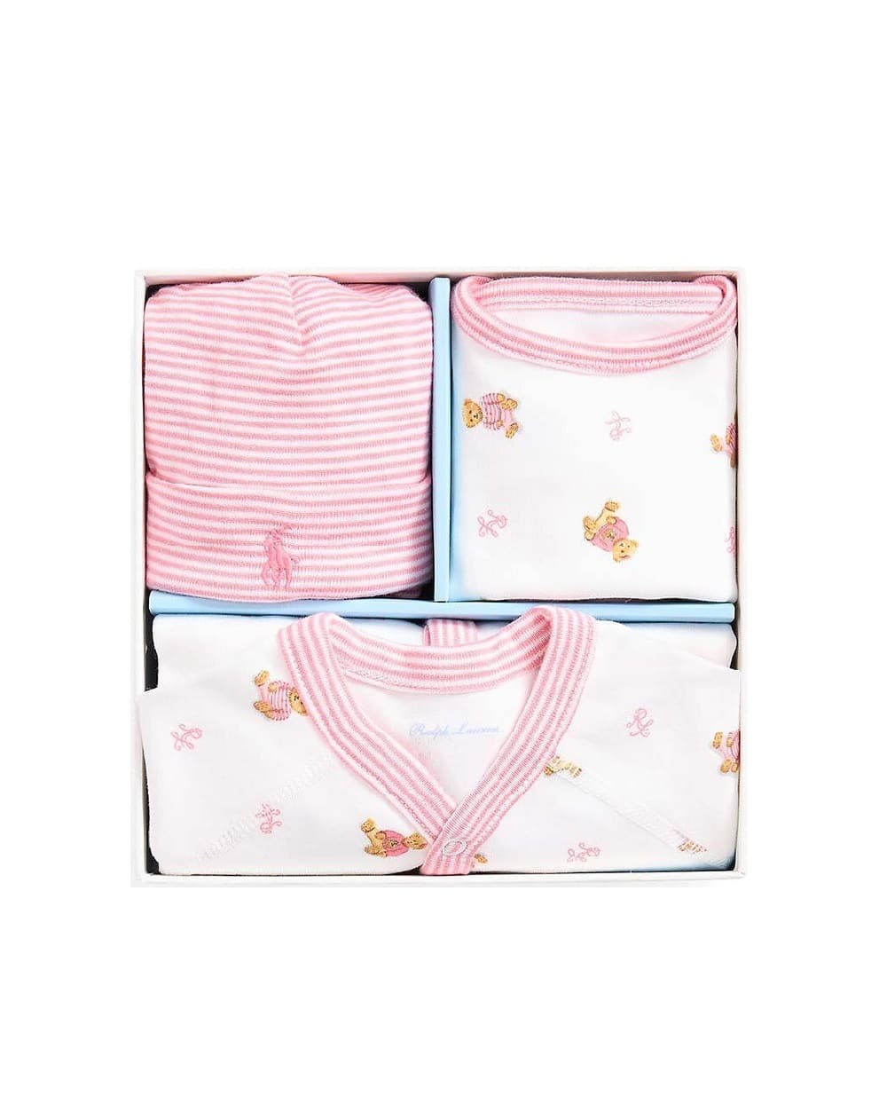 Подарочный набор  (человечек, шапочка, слюнявчик) Polo Ralph Lauren Kids 310945860001, белый цвет • Купить в интернет-магазине Kameron