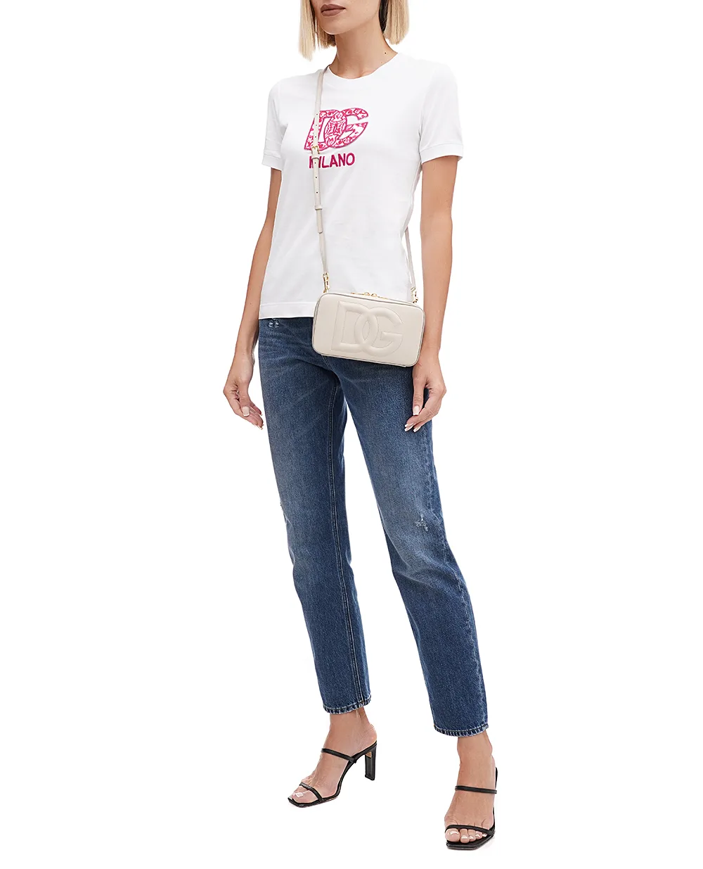 Шкіряна сумка DG Logo Small Dolce&Gabbana BB7289-AW576, айворі колір • Купити в інтернет-магазині Kameron