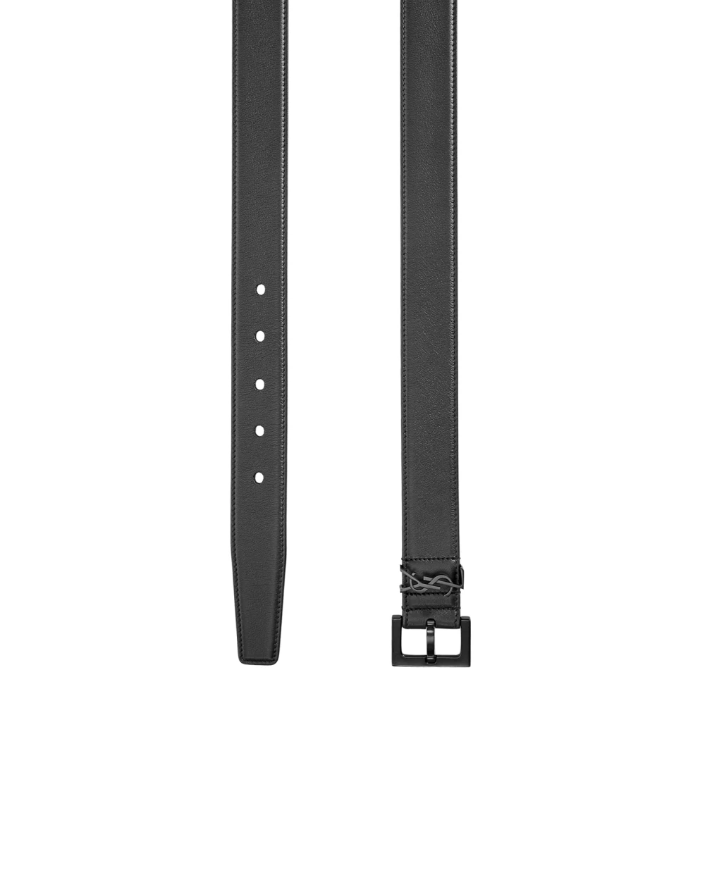 Кожаный ремень Saint Laurent 634440-BOO0U-, черный цвет • Купить в интернет-магазине Kameron