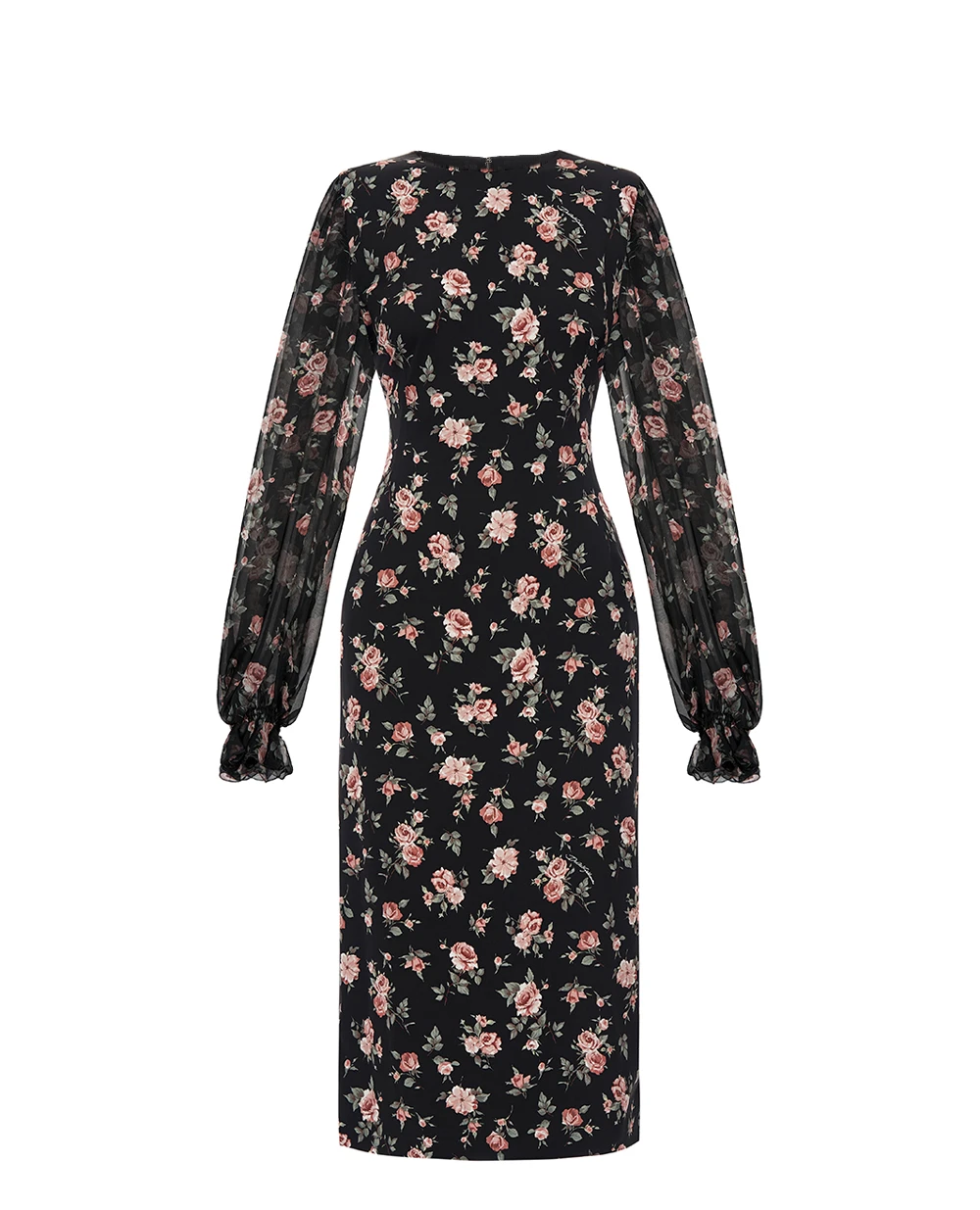 Сукня з принтом із шовку Dolce&Gabbana F611DT-FSA8C, чорний колір • Купити в інтернет-магазині Kameron