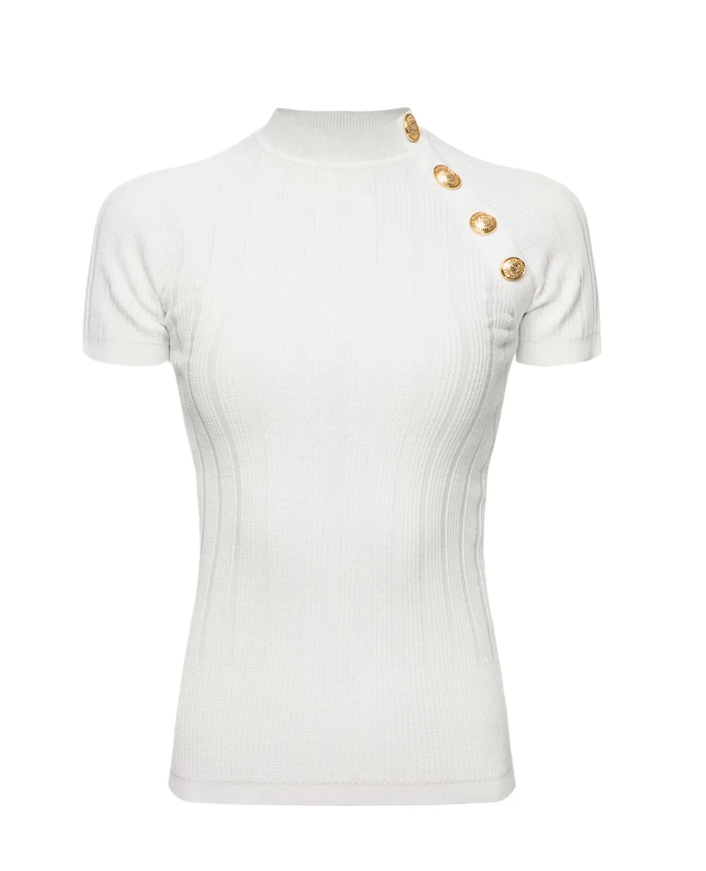 Шерстяной джемпер Balmain RF23630K329, белый цвет • Купить в интернет-магазине Kameron