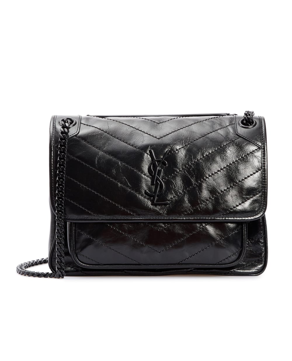 Кожаная сумка Niki Medium Saint Laurent 633184-0EN08, черный цвет • Купить в интернет-магазине Kameron