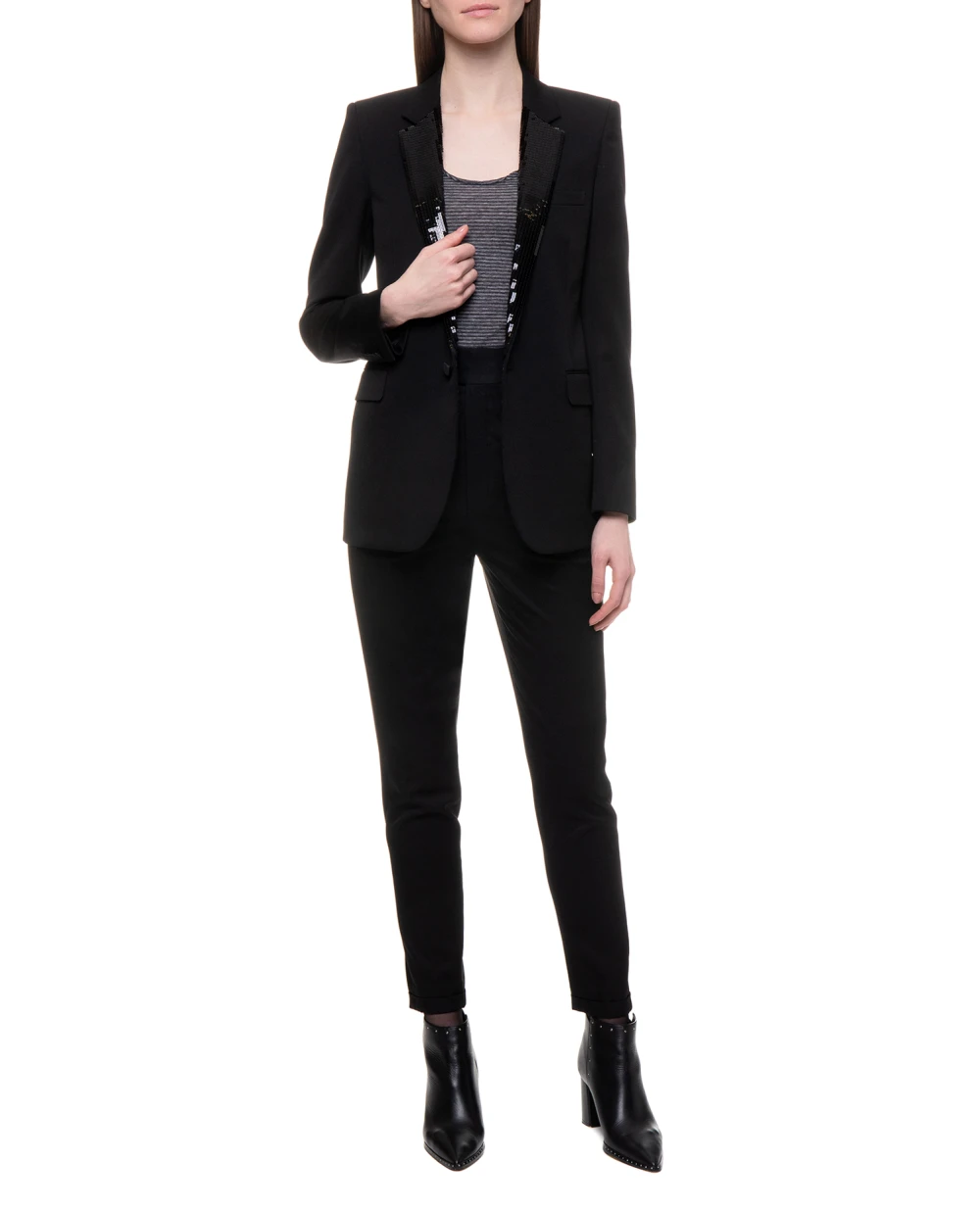 Шерстяные брюки Saint Laurent 576644-Y173Q, черный цвет • Купить в интернет-магазине Kameron