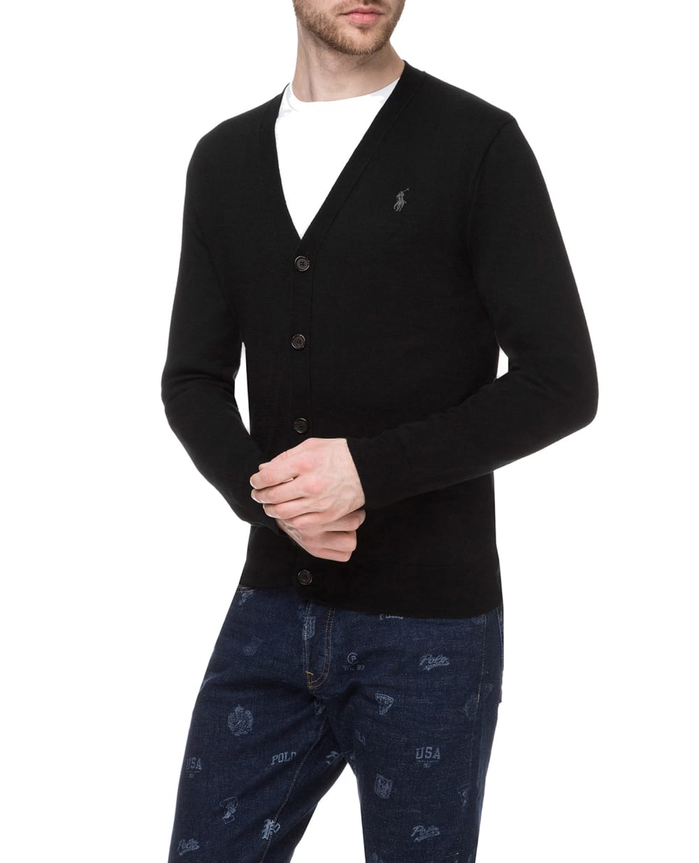 Шерстяной кардиган Polo Ralph Lauren 710763372001, черный цвет • Купить в интернет-магазине Kameron