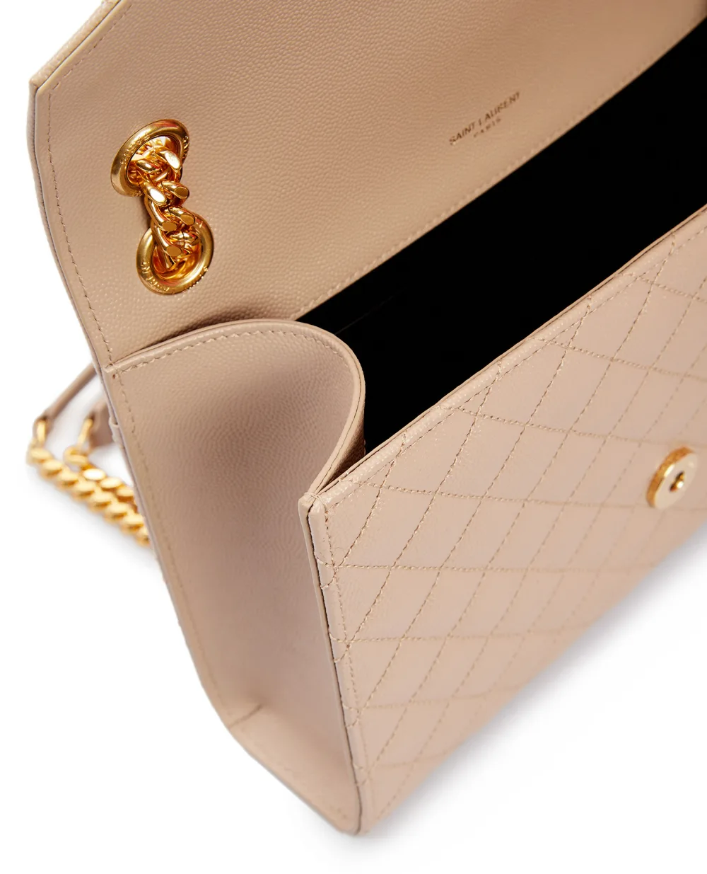 Кожаная сумка Envelope Medium Saint Laurent 600185-BOW91, бежевый цвет • Купить в интернет-магазине Kameron