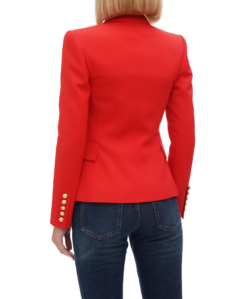 Шерстяной жакет Balmain BF1SG008WC09, красный цвет • Купить в интернет-магазине Kameron