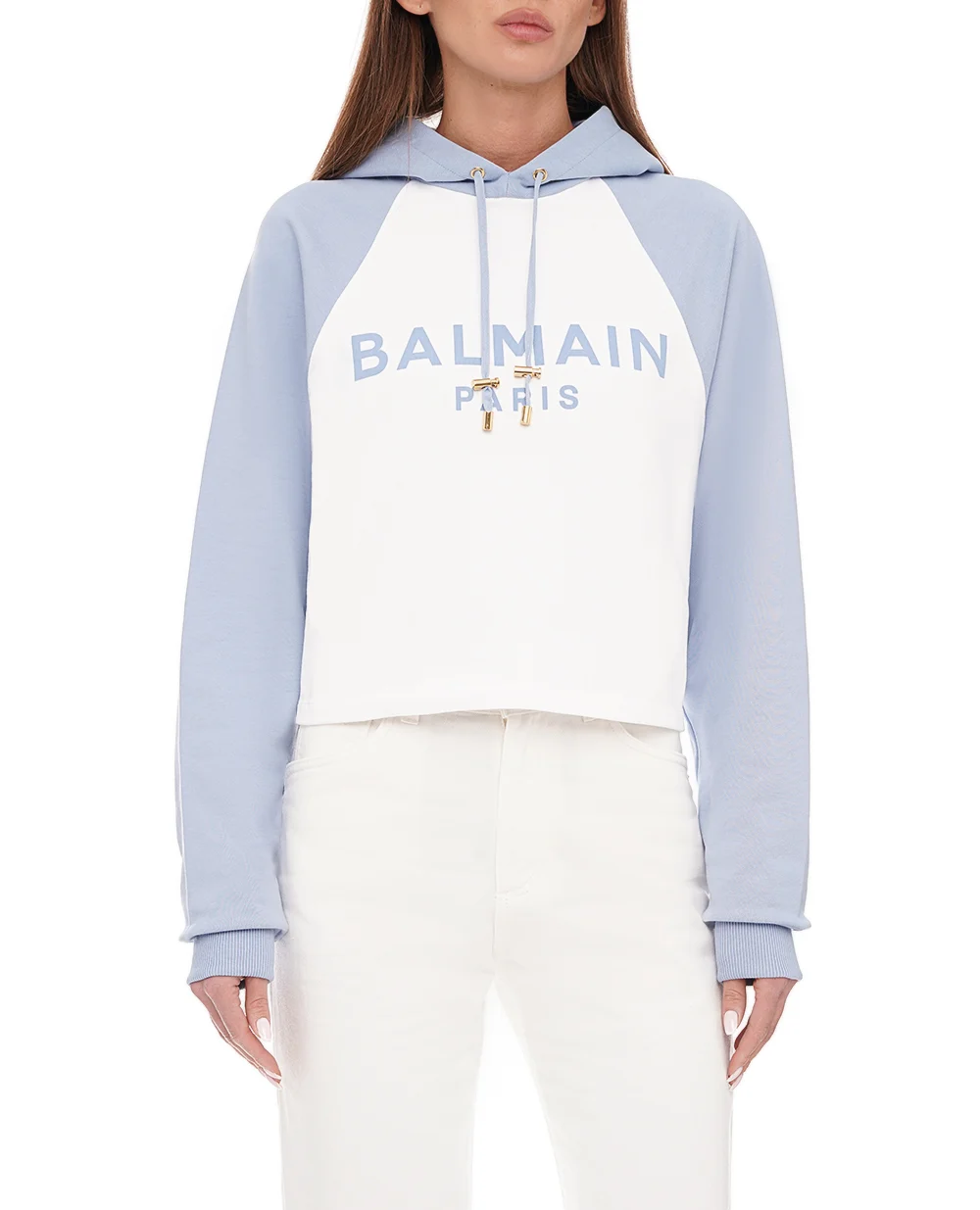 Худи Balmain CF1JP034BB02, белый цвет • Купить в интернет-магазине Kameron