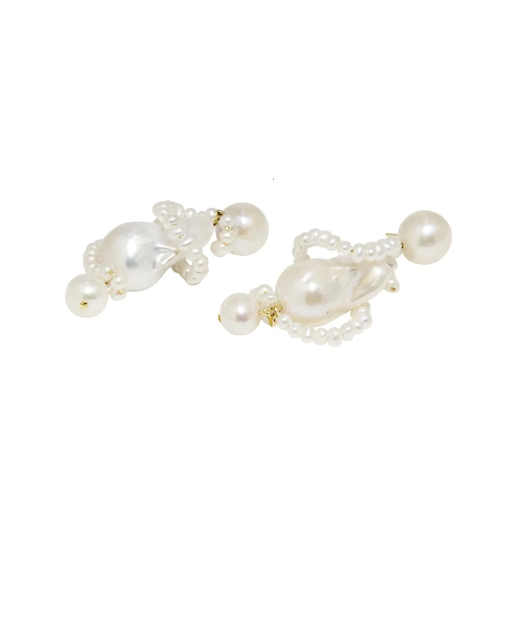 Сережки з перлів та переробленого золота з позолотою Completedworks P161, золотий колір • Купити в інтернет-магазині Kameron