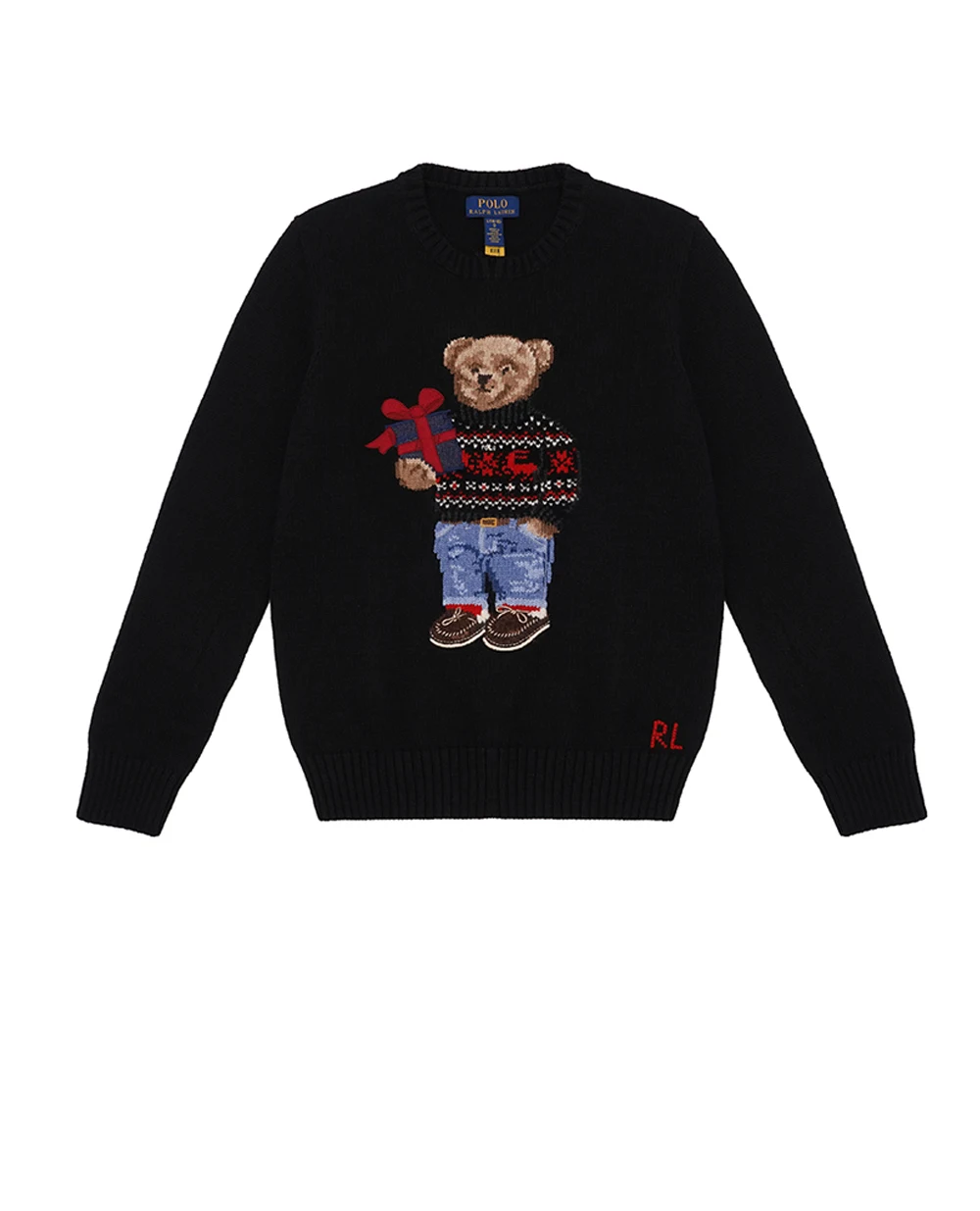 Детский джемпер хлопковый Polo Bear Polo Ralph Lauren Kids 323920665001, черный цвет • Купить в интернет-магазине Kameron