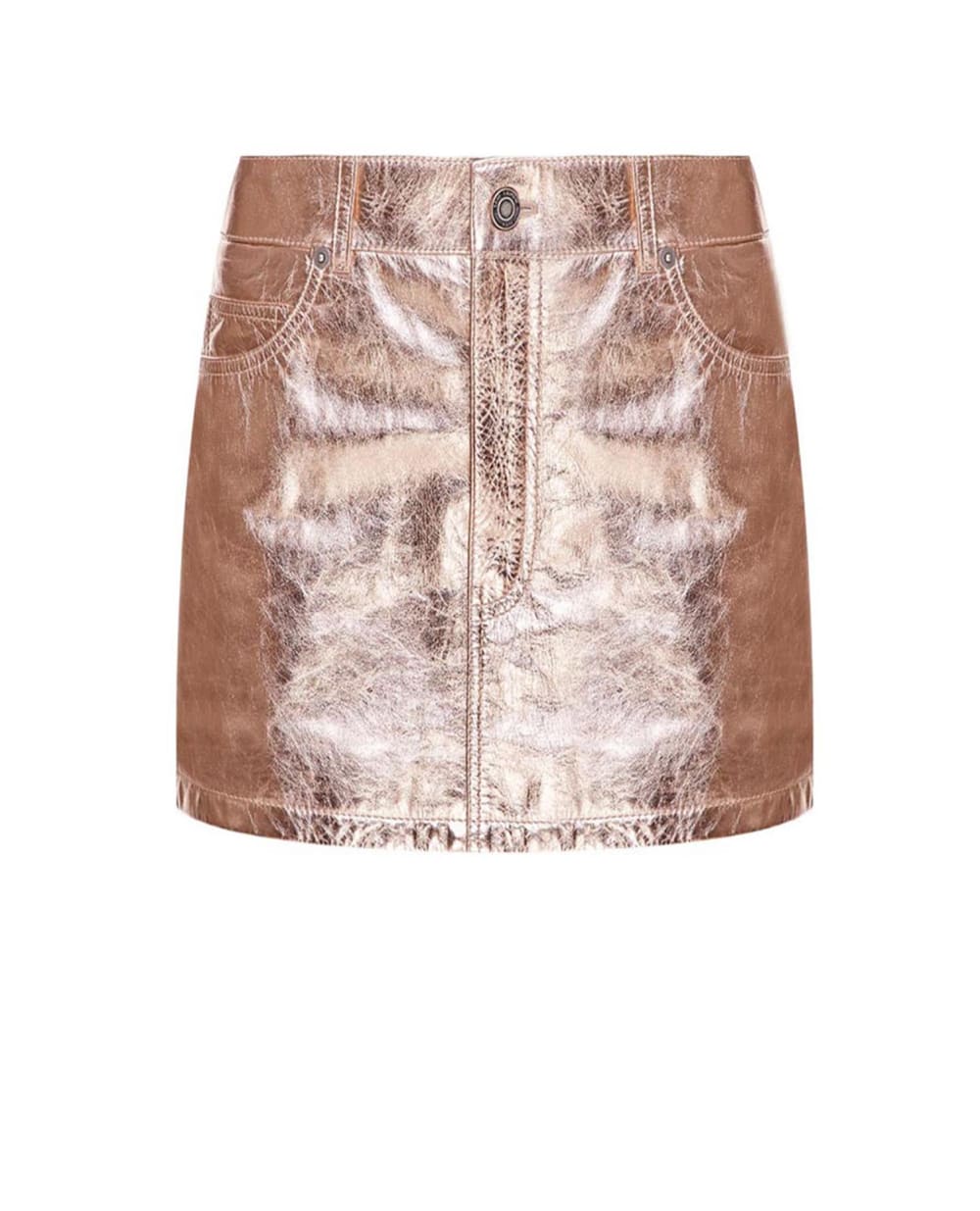 Кожаная юбка Saint Laurent 668991-YC2XP, золотой цвет • Купить в интернет-магазине Kameron