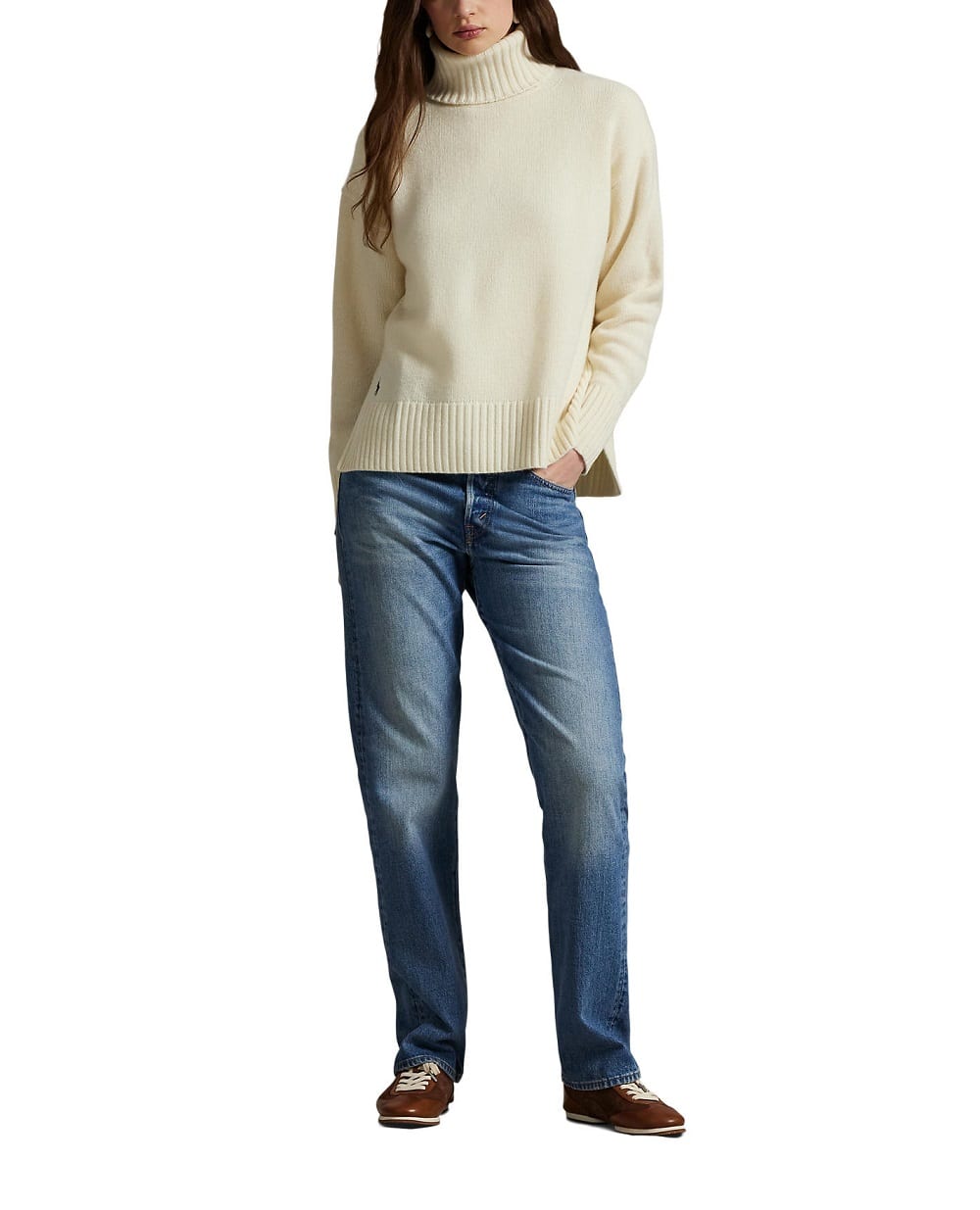 Свитер из шерсти и кашемира Polo Ralph Lauren 211925147009, кремовый цвет • Купить в интернет-магазине Kameron