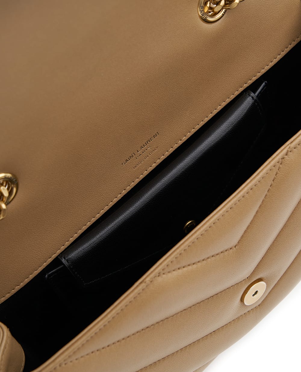 Сумка зі шкіри Loulou Small Saint Laurent 801437-AAEAX, бежевий колір • Купити в інтернет-магазині Kameron