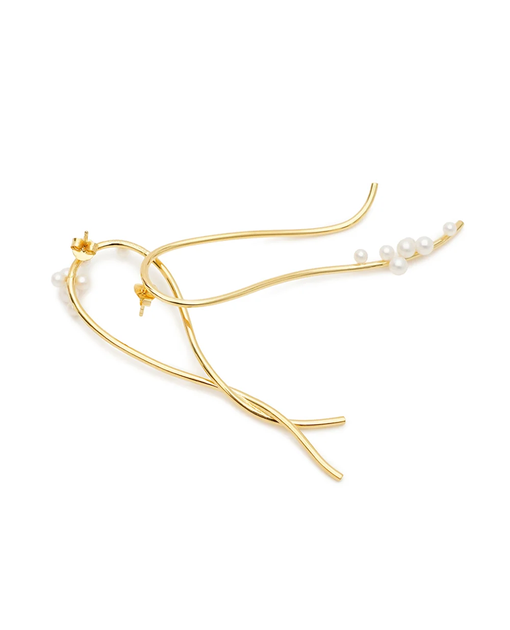 Сережки з перлів та золота вермель Completedworks A1025, золотий колір • Купити в інтернет-магазині Kameron