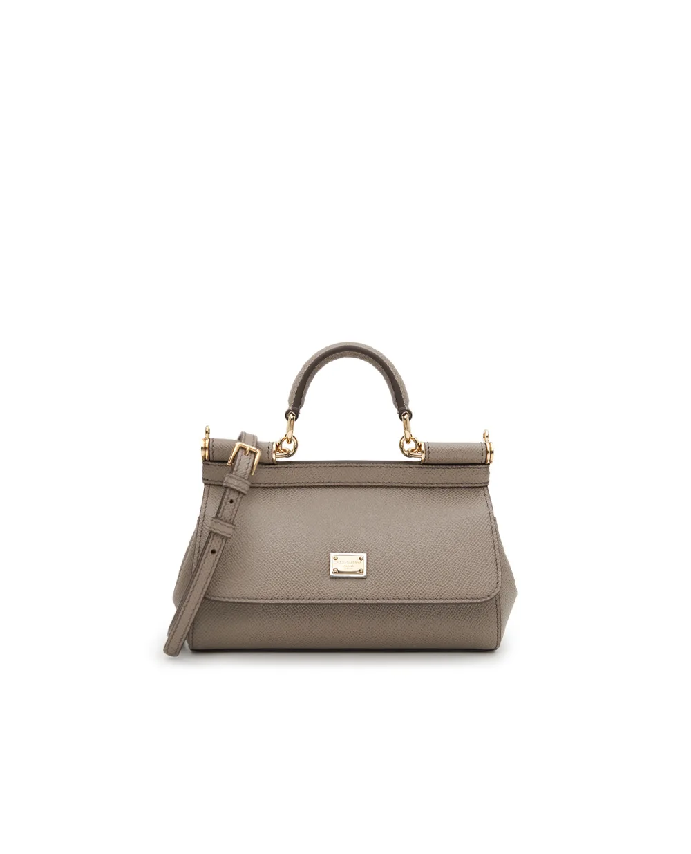Кожаная сумка Sicily Small Dolce&Gabbana BB7116-B1001, серый цвет • Купить в интернет-магазине Kameron