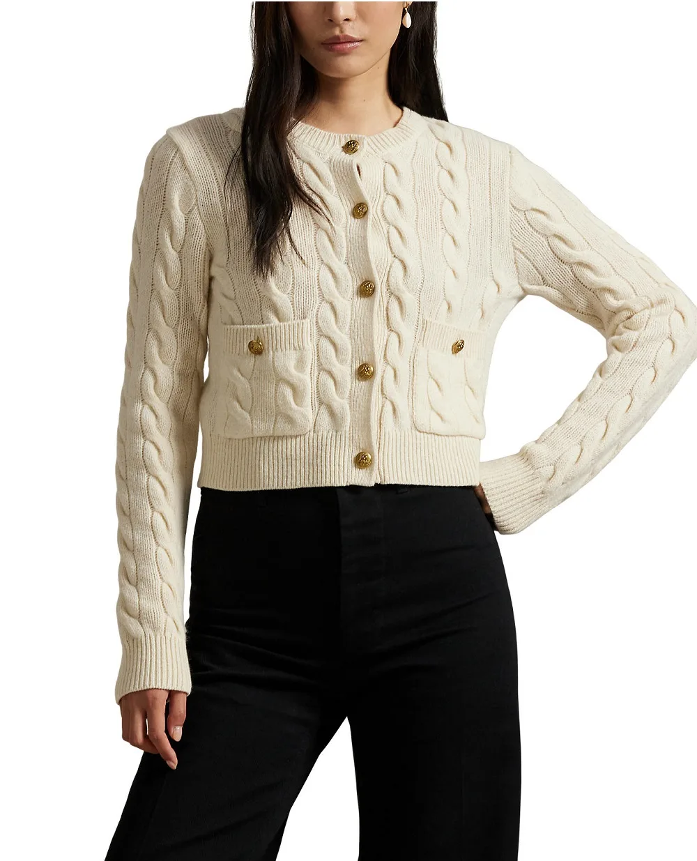 Кардиган из шерсти и кашемира Polo Ralph Lauren 211978312500, кремовый цвет • Купить в интернет-магазине Kameron