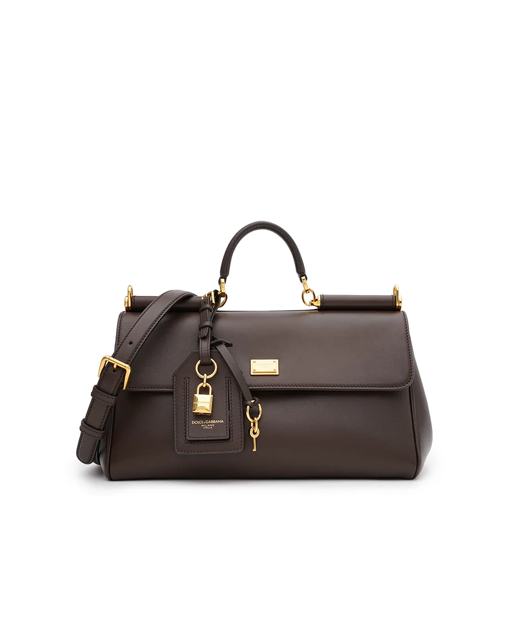 Сумка My Sicily з телячої шкіри Dolce&Gabbana BB7782-B7321, темно-коричневий колір • Купити в інтернет-магазині Kameron