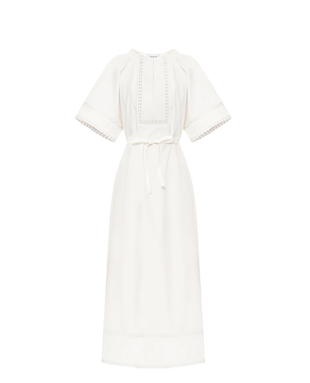 Сукня зі шкіряними деталями Yves Salomon 26EYR03740COAP, білий колір • Купити в інтернет-магазині Kameron