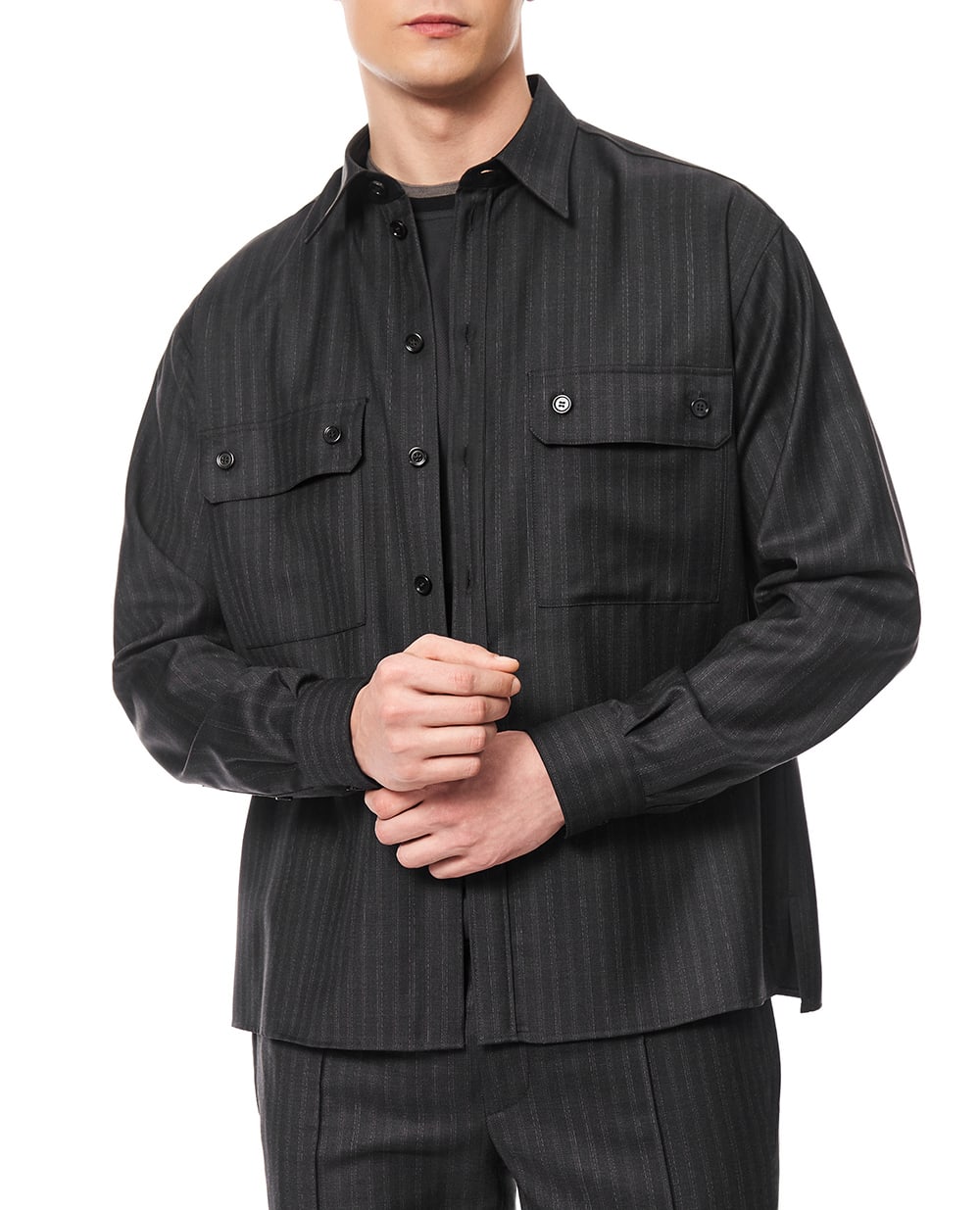 Сорочка з вовни (костюм) Dolce&Gabbana G5OG7T-FR2ZX, чорний колір • Купити в інтернет-магазині Kameron