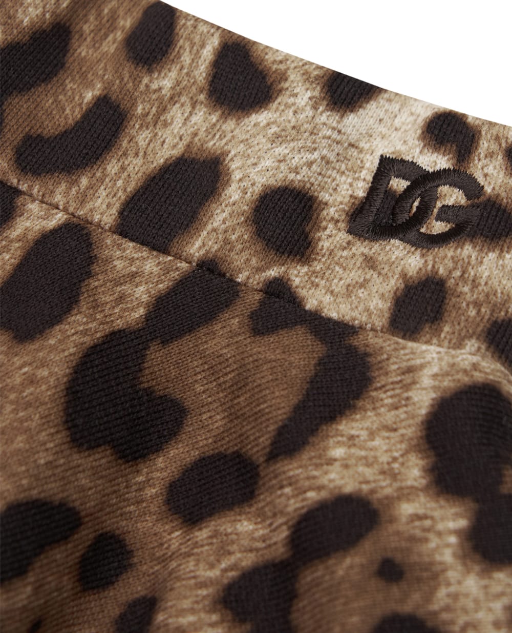 Дитяча спідниця з леопардовим принтом Dolce&Gabbana Kids L5JIB8-HS7LD-B, коричневий колір • Купити в інтернет-магазині Kameron