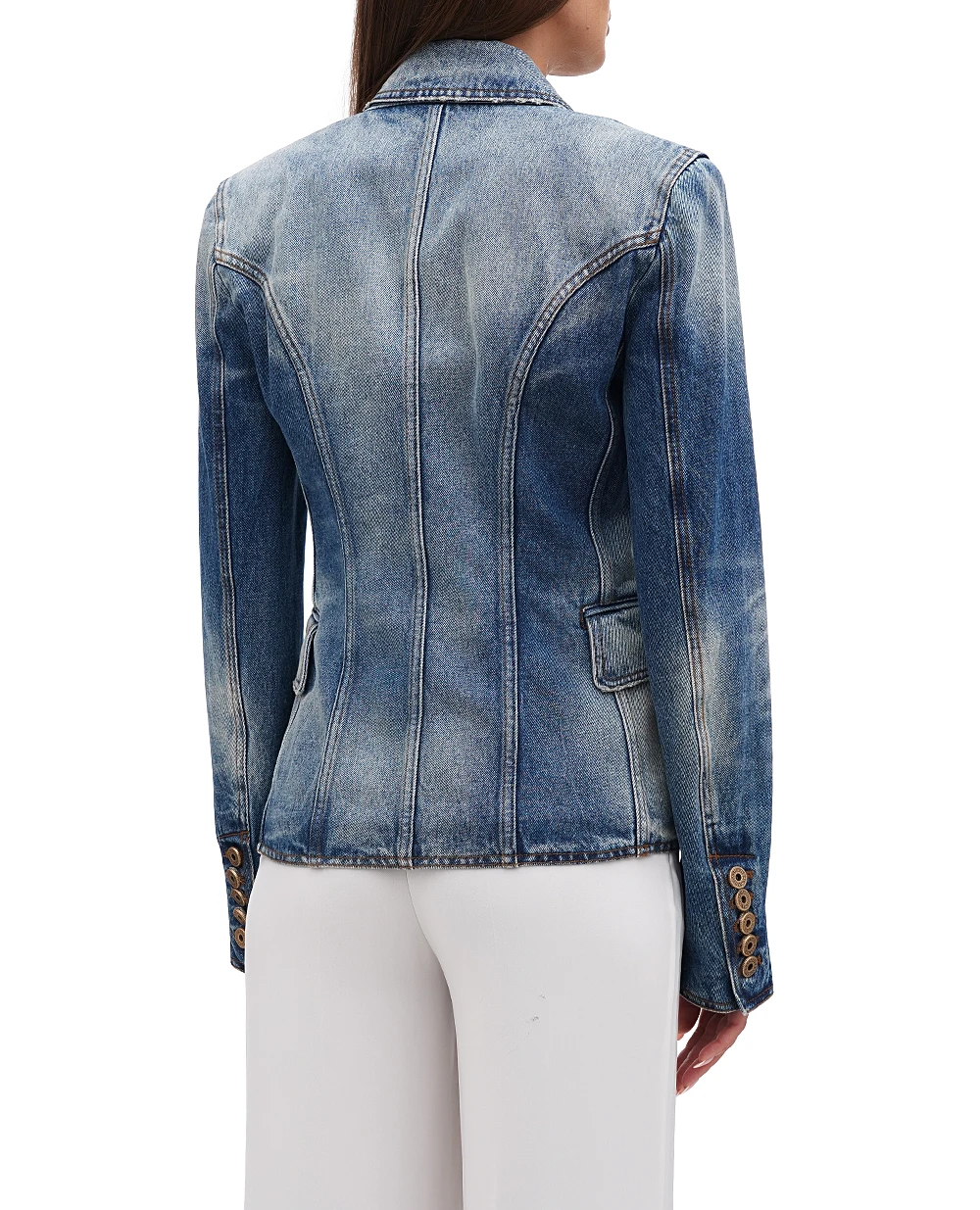 Джинсовый жакет Balmain BF1SG170DD64, синий цвет • Купить в интернет-магазине Kameron