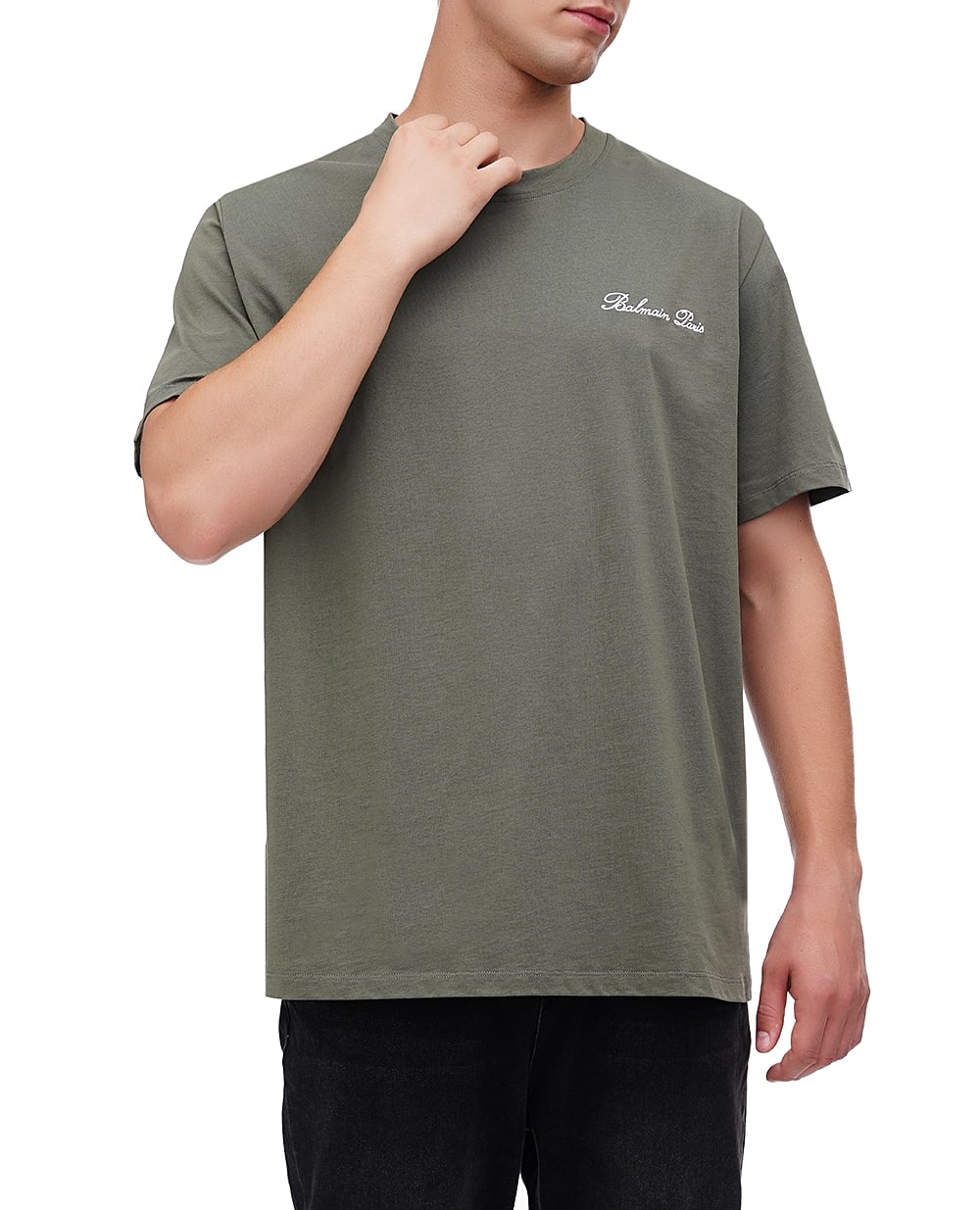 Футболка Balmain DH1EG010BC68, хакі колір • Купити в інтернет-магазині Kameron