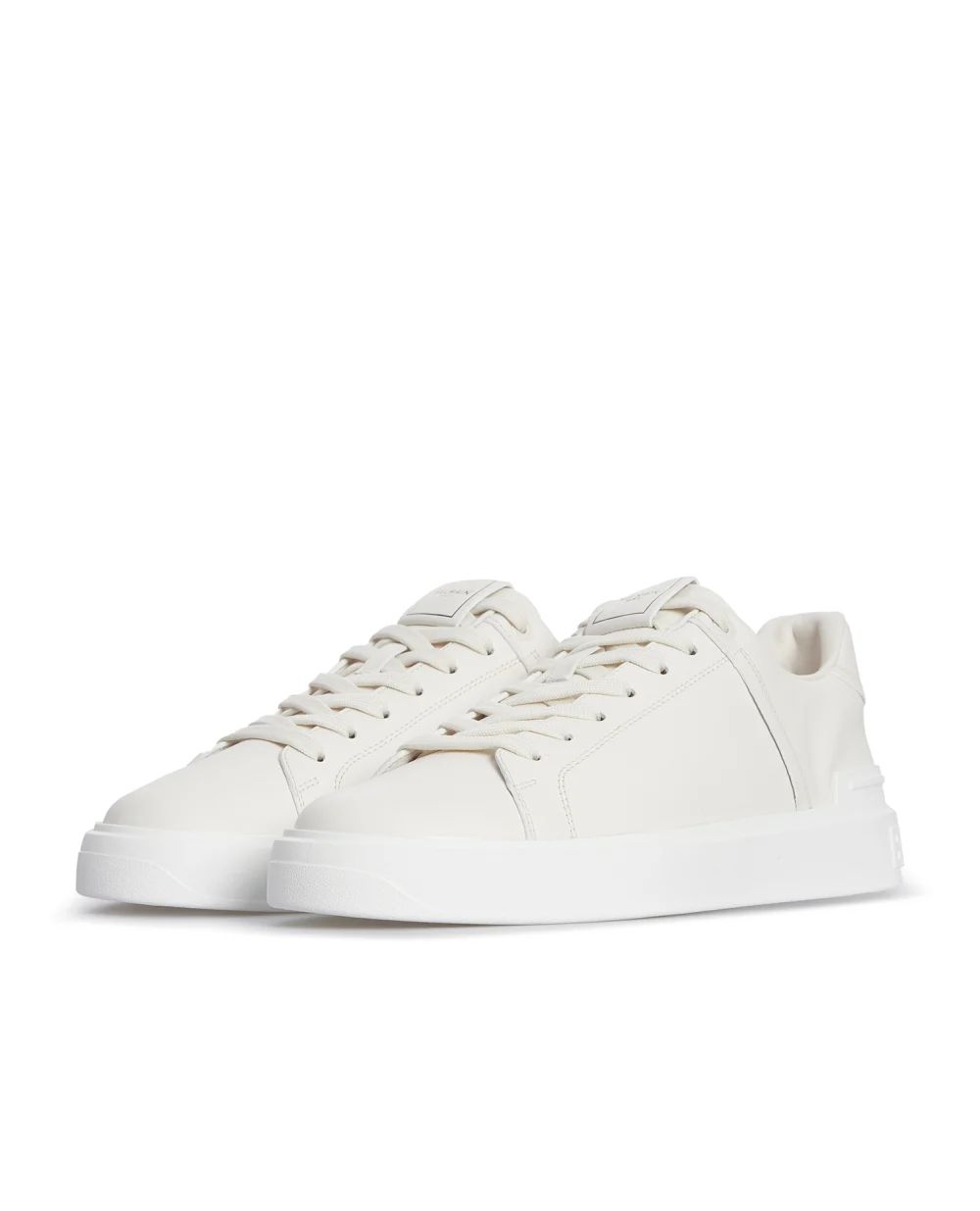 Кожаные сникеры B-Court Balmain AM1VI288LVTR, белый цвет • Купить в интернет-магазине Kameron
