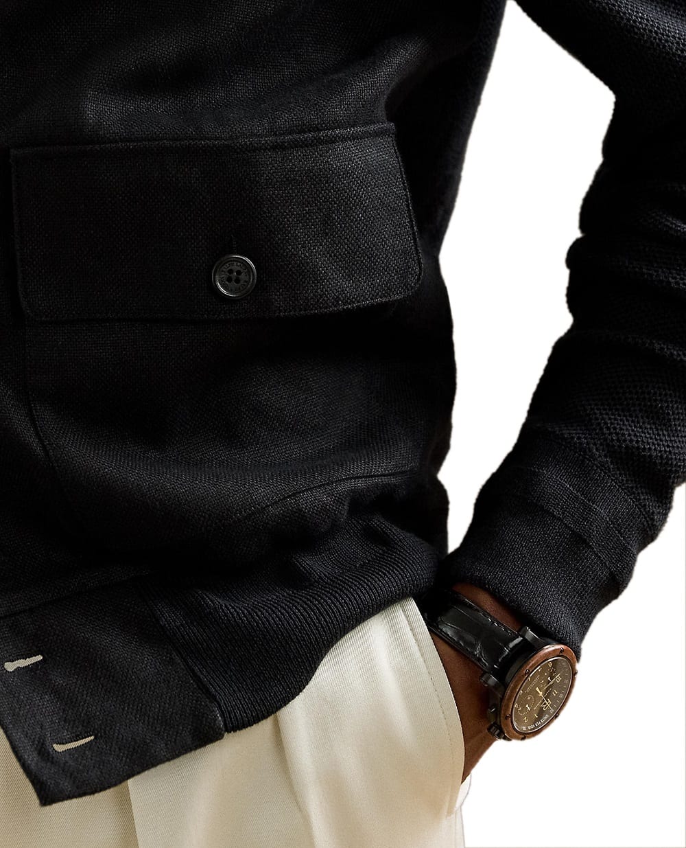 Кардиган из шелка и льна Ralph Lauren Purple Label 790973319002, черный цвет • Купить в интернет-магазине Kameron