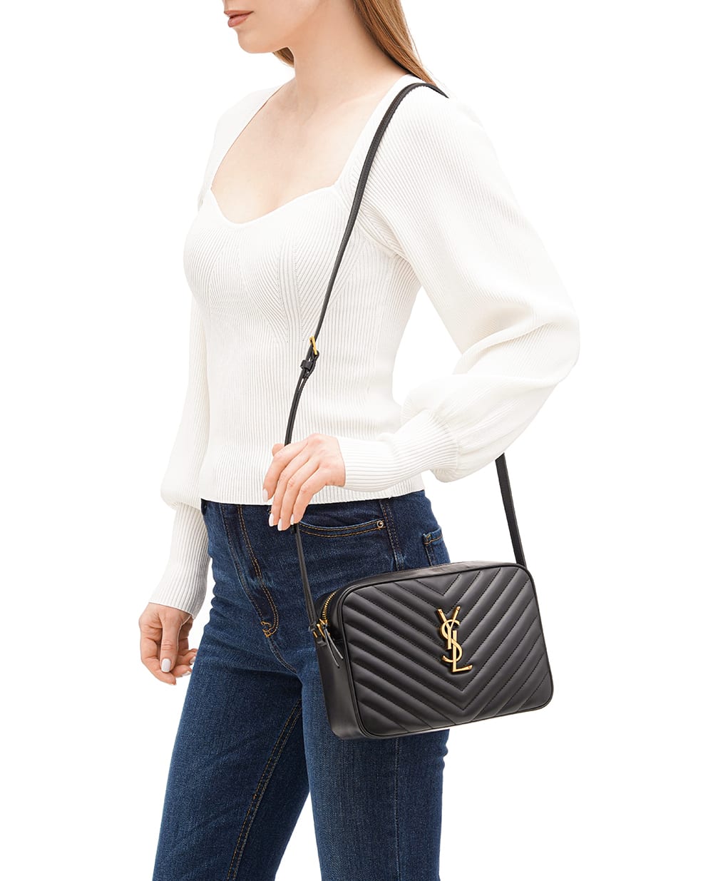 Кожаная сумка Lou Camera Bag Saint Laurent 761554-DV707, черный цвет • Купить в интернет-магазине Kameron