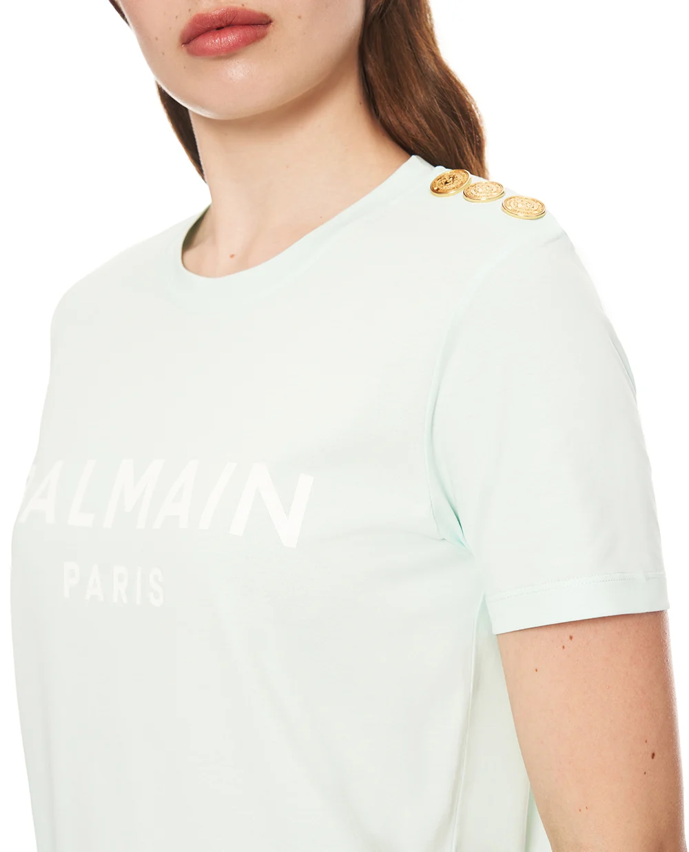 Футболка Balmain BF1EF005BB02, бирюзовый цвет • Купить в интернет-магазине Kameron