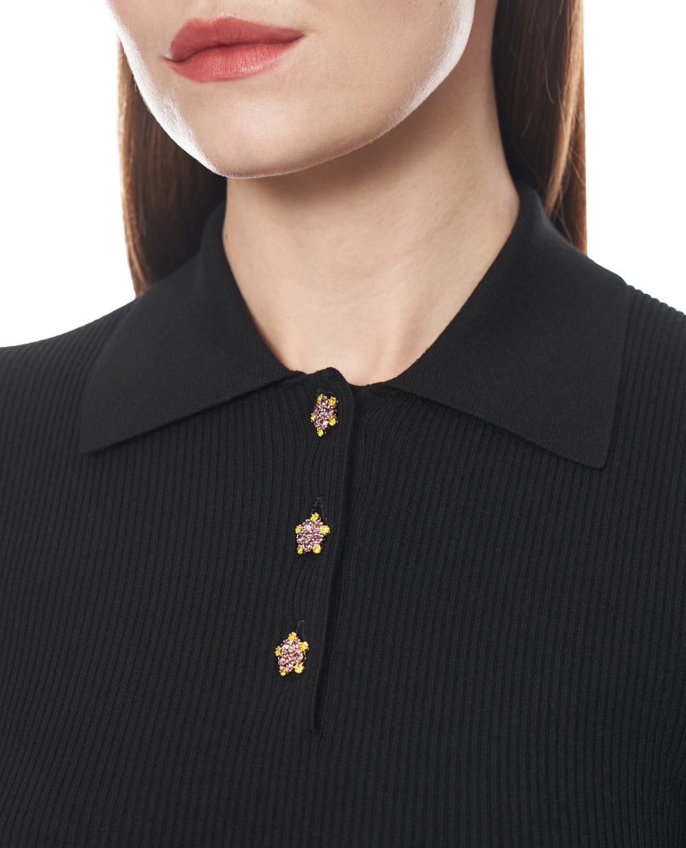 Поло в рубчик Dolce&Gabbana FXZ16Z-JFMHG, чорний колір • Купити в інтернет-магазині Kameron