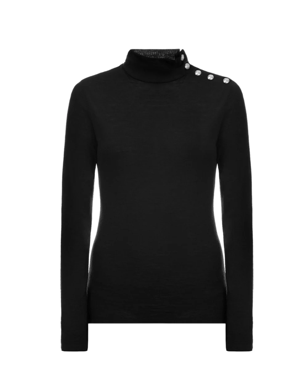 Шерстяной гольф Balmain PF01870-620M, черный цвет • Купить в интернет-магазине Kameron