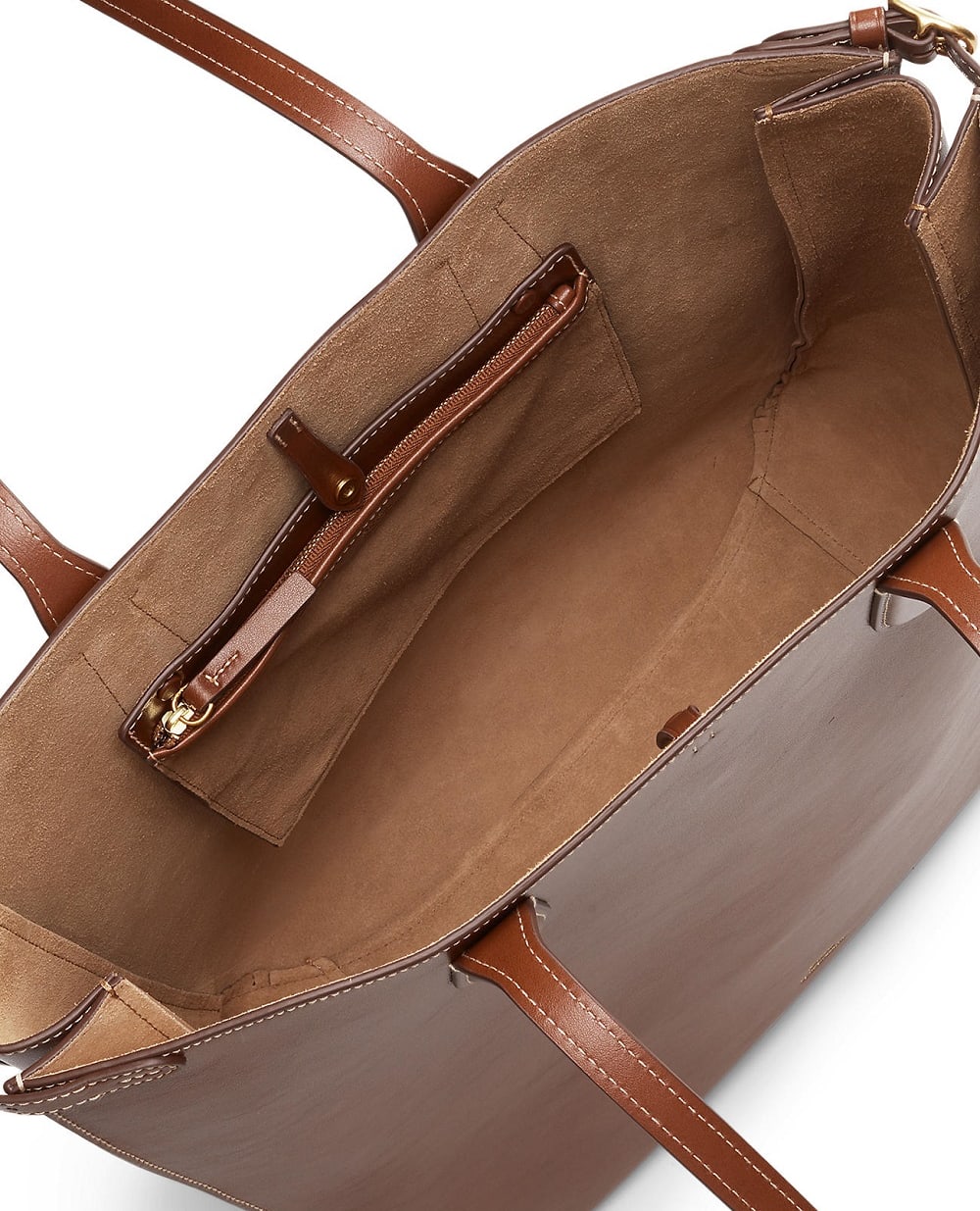 Сумка-тоут Bellport North-South из кожи Polo Ralph Lauren 428962757001, коричневый цвет • Купить в интернет-магазине Kameron