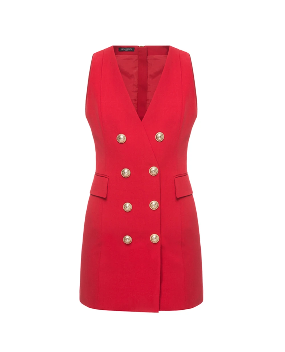Шерстяное платье Balmain SF16144W034-S, красный цвет • Купить в интернет-магазине Kameron