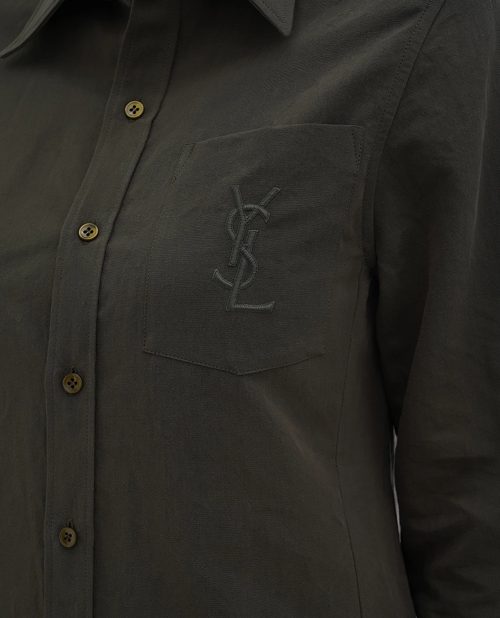 Сорочка Saint Laurent 823673-Y3D50, темно-зелений колір • Купити в інтернет-магазині Kameron