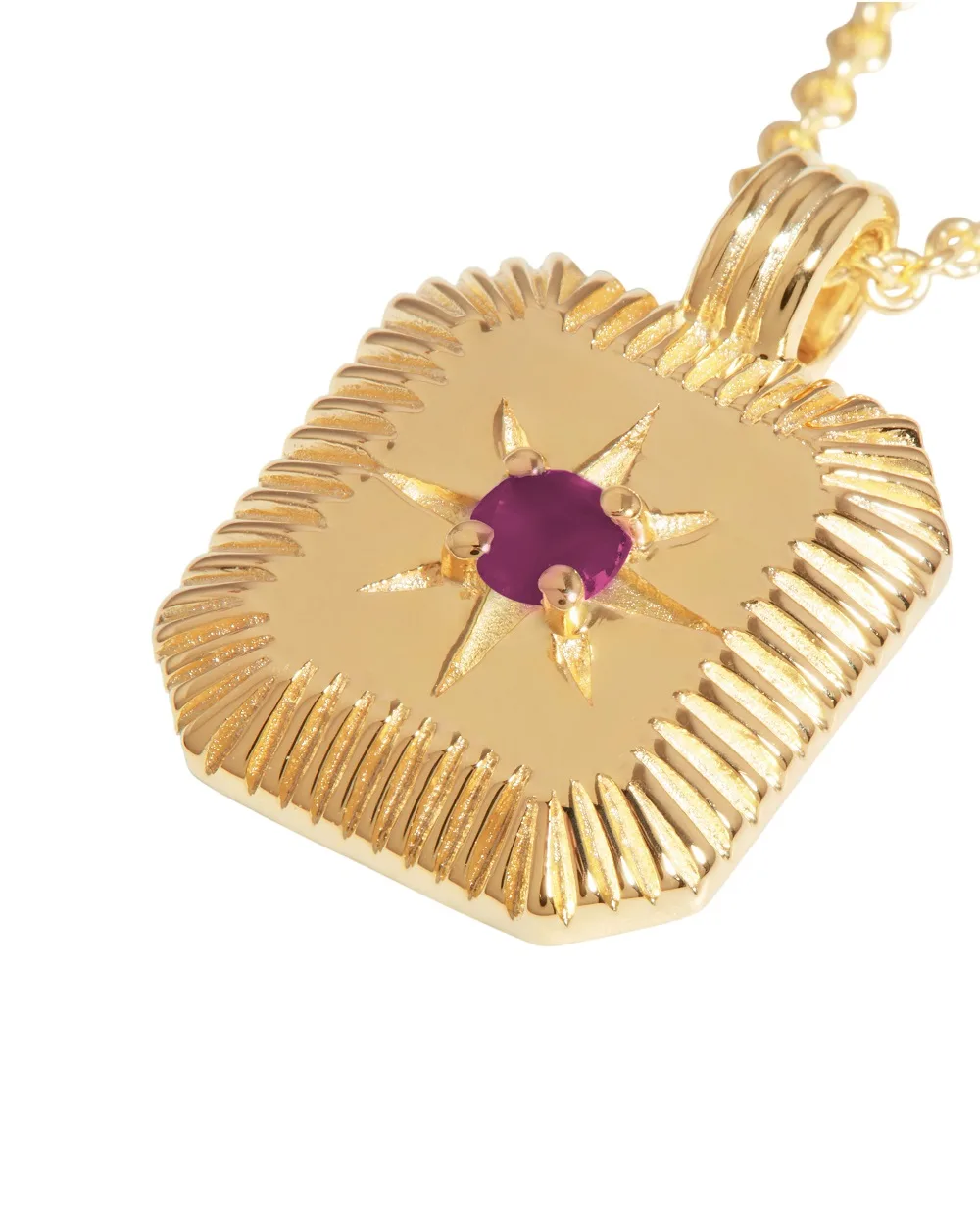 Кулон-підвіска з каменем Missoma BSH-G-N1-CH2-RQ1, золотий колір • Купити в інтернет-магазині Kameron