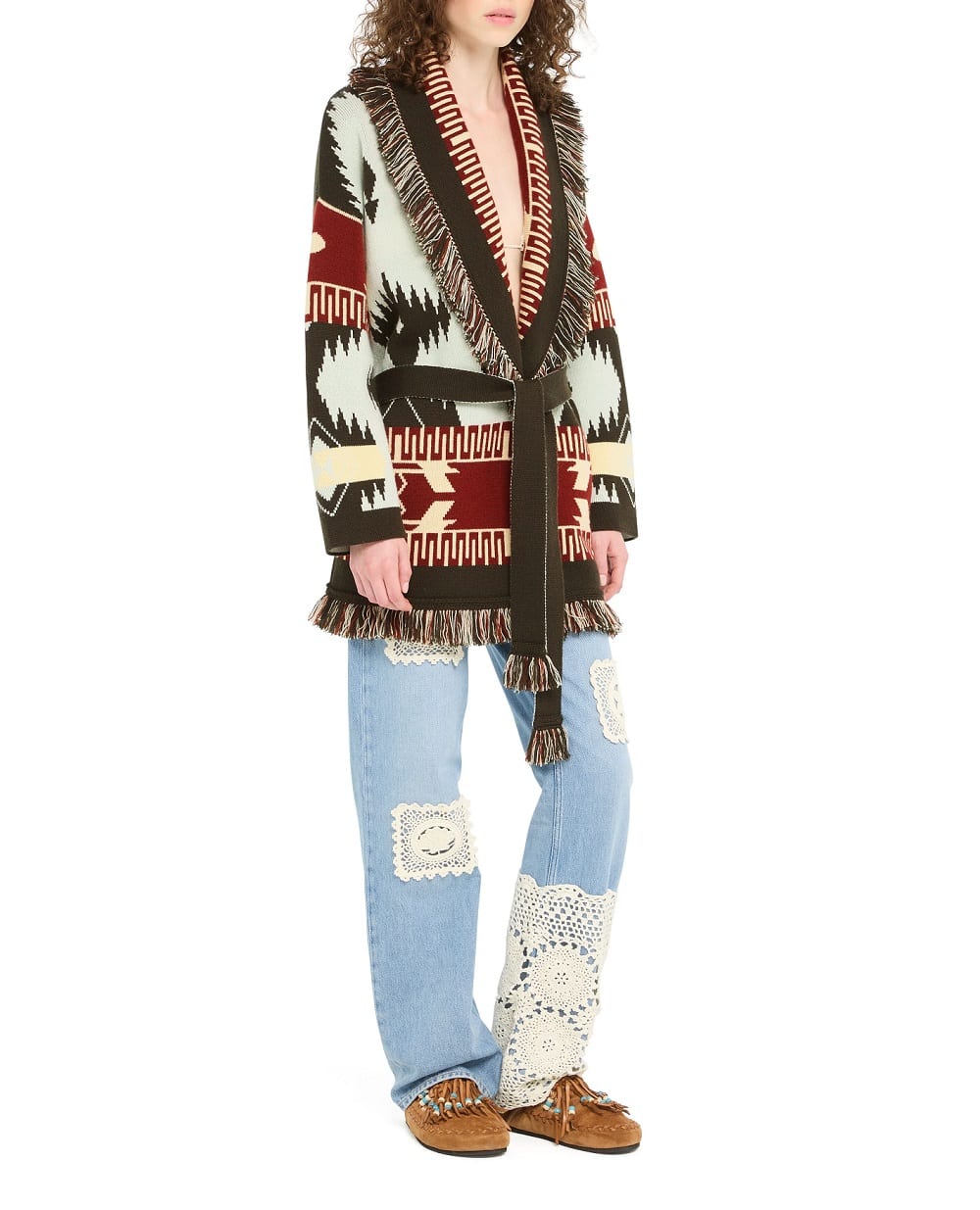 Кардиган из кашемира Alanui LWHB064R26KNI027416E, коричневый цвет • Купить в интернет-магазине Kameron