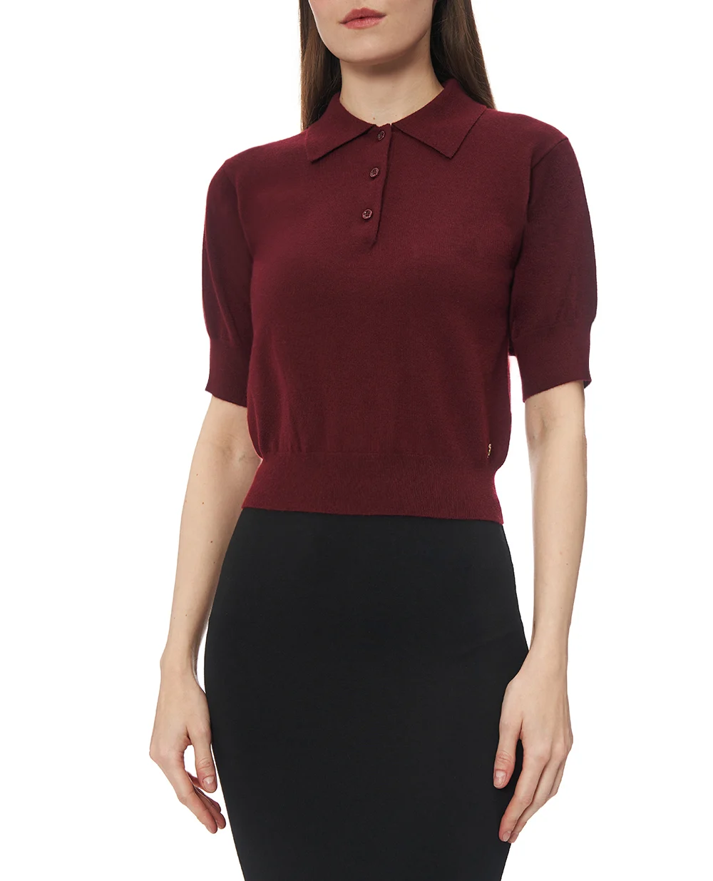 Поло із кашеміру Eterne ECS342-11, бордовий колір • Купити в інтернет-магазині Kameron