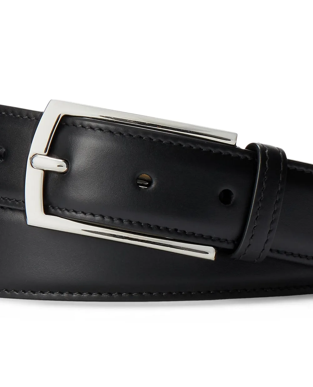 Ремень из телячьей кожи Ralph Lauren Purple Label 404859516002, черный цвет • Купить в интернет-магазине Kameron