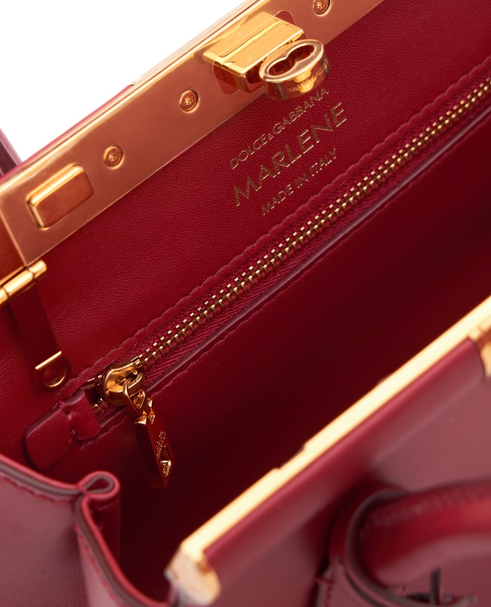Кожаная сумка Marlene Mini Dolce&Gabbana BB7744-A3G19, красный цвет • Купить в интернет-магазине Kameron