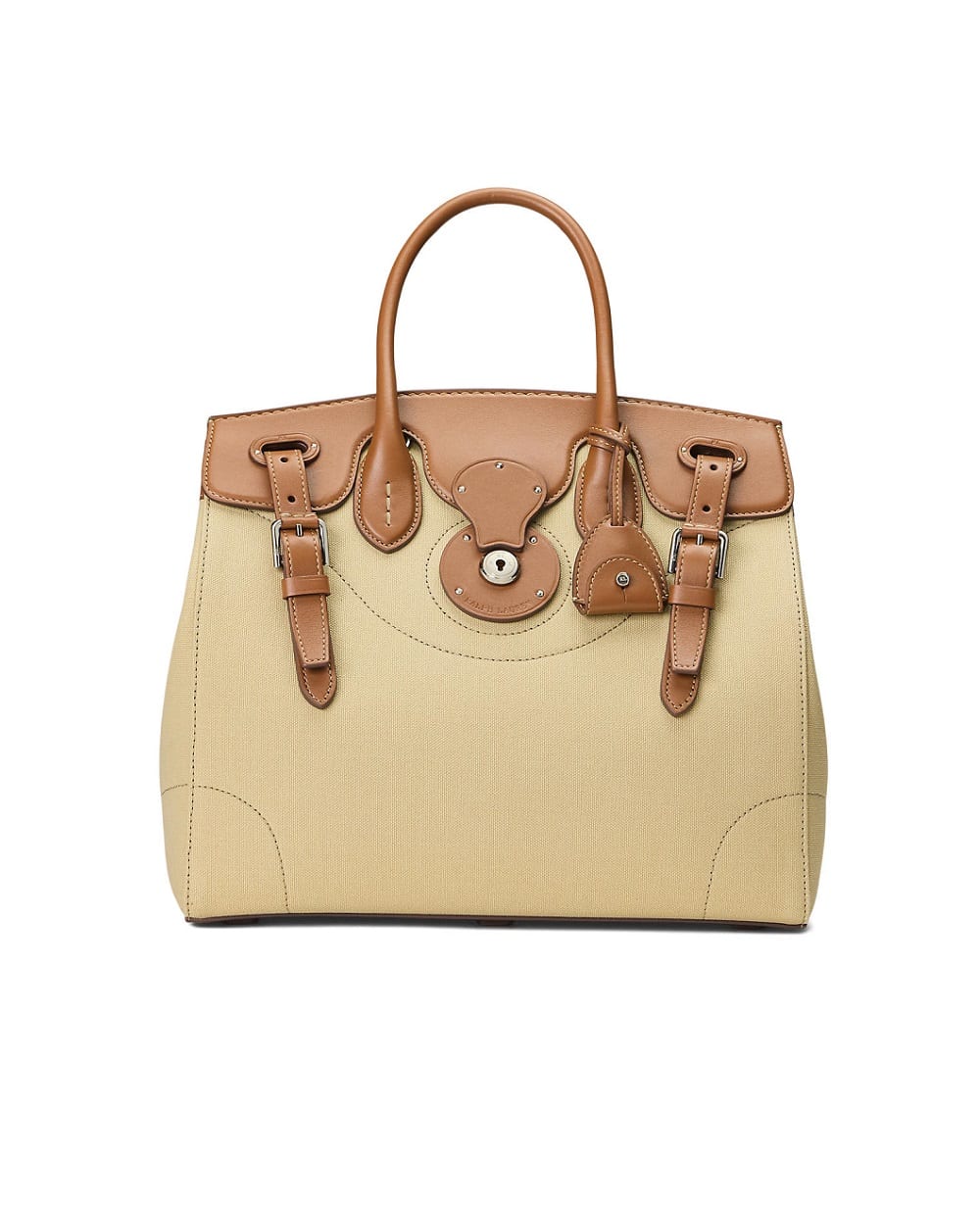 Сумка з полотна та шкіри Soft Ricky 33 Ralph Lauren Collection 435968259001, бежевий колір • Купити в інтернет-магазині Kameron