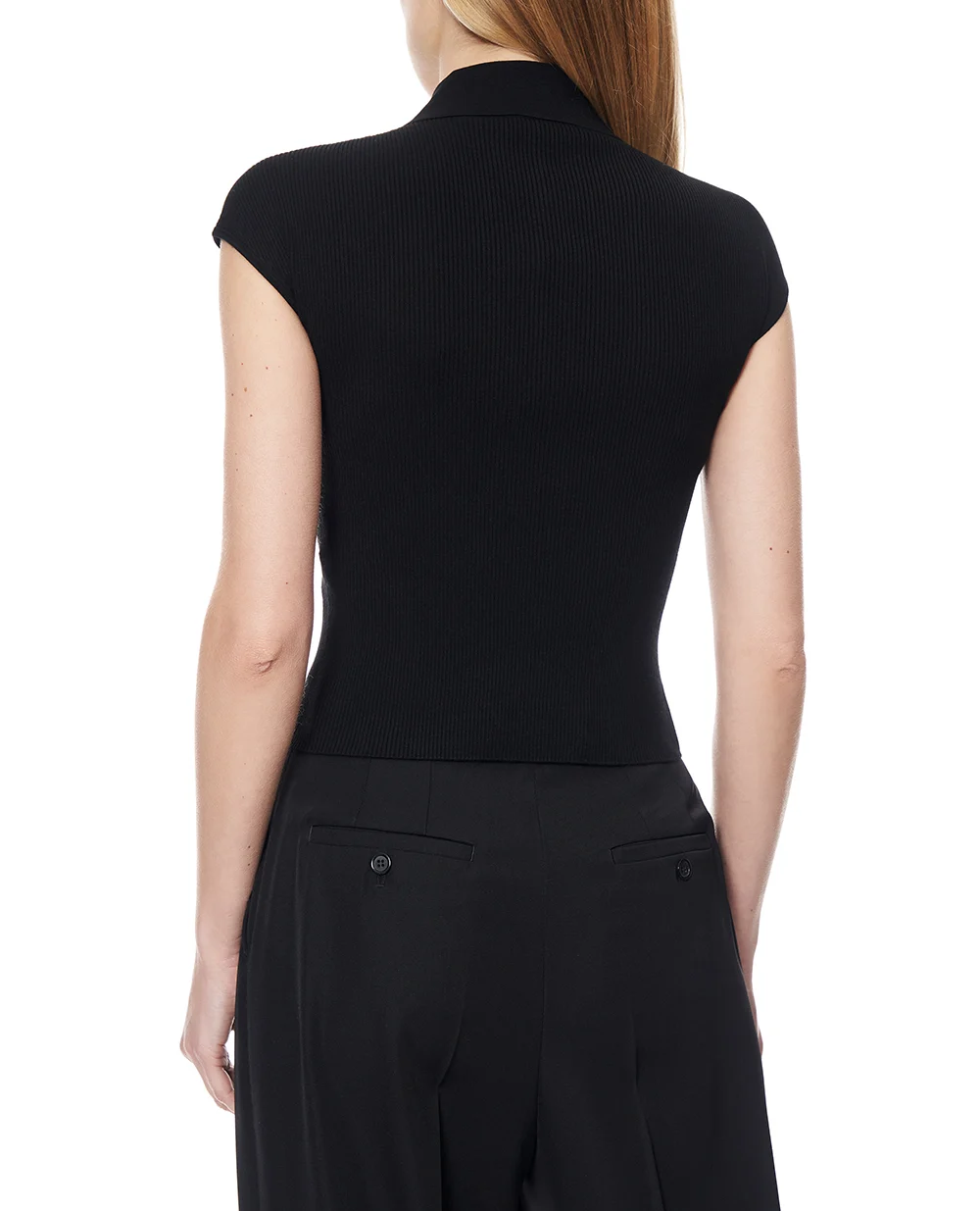 Поло трикотажне в рубчик Dolce&Gabbana FXZ41Z-JFMHG, чорний колір • Купити в інтернет-магазині Kameron