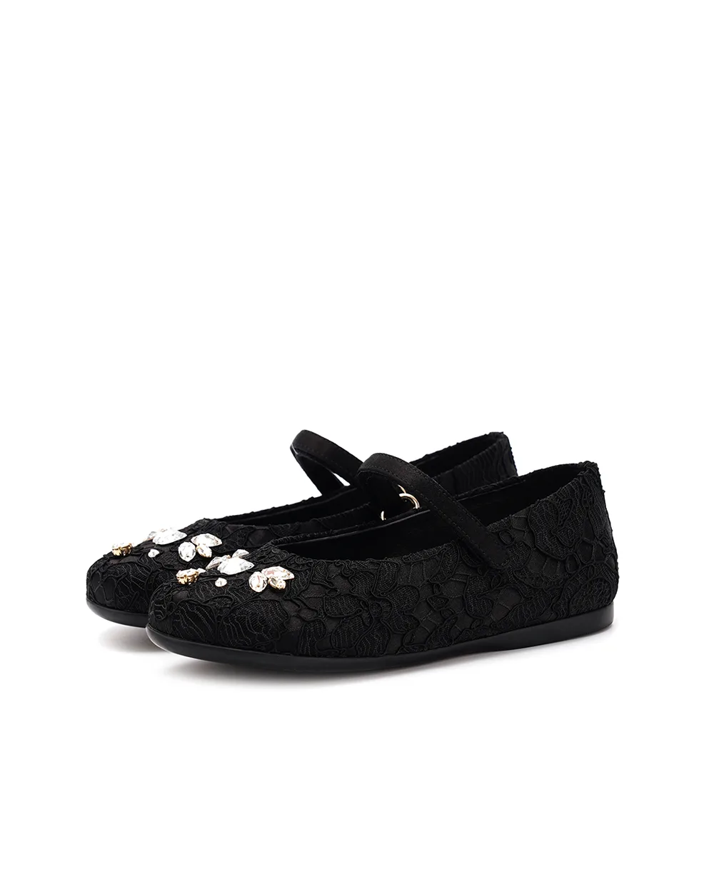 Детские кожаные балетки Dolce&Gabbana Kids D20057-A9158, черный цвет • Купить в интернет-магазине Kameron